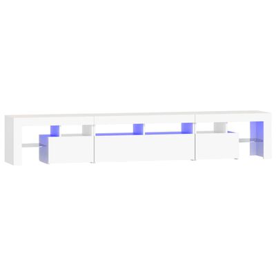 vidaXL Szafka pod TV z oświetleniem LED, biała, 230x36,5x40 cm
