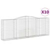 vidaXL Kosze gabionowe, 10 szt, 400x50x140/160cm, galwanizowane żelazo