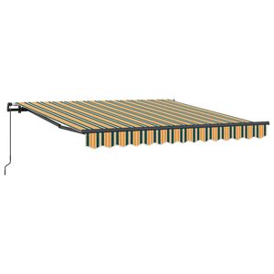vidaXL Markiza wysuwana Zielony i ż&oacute;łty 300 x 250 cm