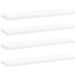vidaXL P&oacute;łki na książki, 4 szt., białe, 40x10x1,5 cm