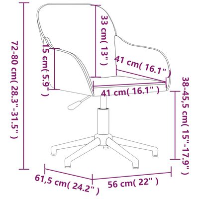 vidaXL Obrotowe krzesło biurowe, ciemnozielone, tapicerowane aksamitem
