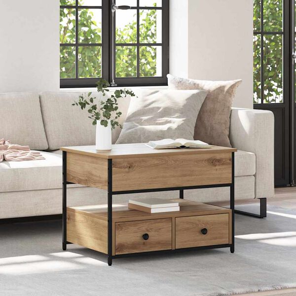 vidaXL Stolik kawowy z szufladą Dąb rzemieślniczy 70 x 50 x 54.5 cm