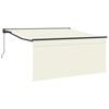 vidaXL Markiza wysuwana Kremowy 350 x 250 cm Poliester i aluminium