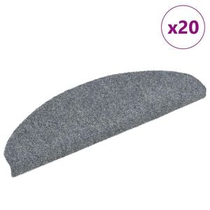 vidaXL Maty na schody samoprzylepne 20 szt. 65x21x4 cm Jasnoszary p&oacute;łokrągły duży