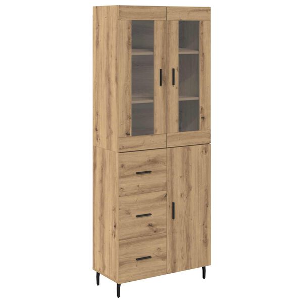 vidaXL Highboard 2 pcs Dąb rzemieślniczy Materiał drewnopochodny