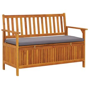 vidaXL Ławka ogrodowa ze schowkiem, 120 cm, lite drewno akacjowe
