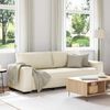 vidaXL | Sofa | z poduszką z poduszką Beżowy 221 x 77 x 82 cm Pł&oacute;tno