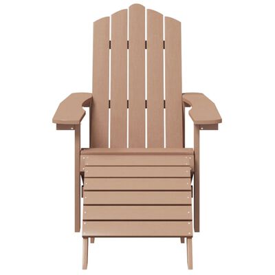 vidaXL Krzesło Adirondack z podnóżkiem, HDPE, brązowe