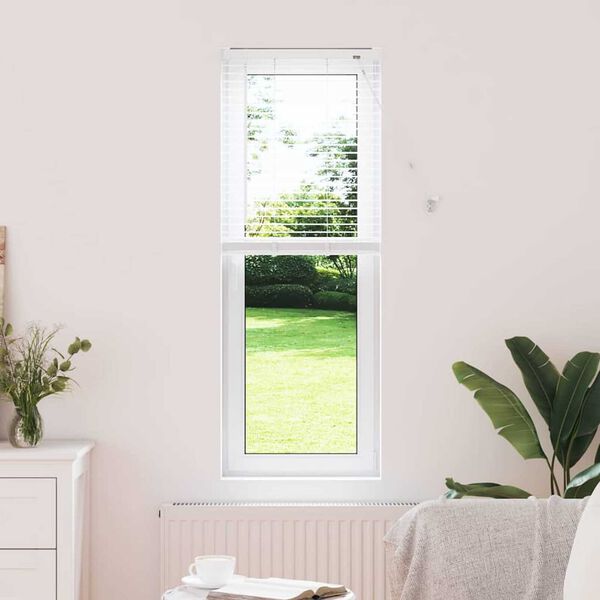 vidaXL Żaluzja okienna z zasłonami Biały Aluminium