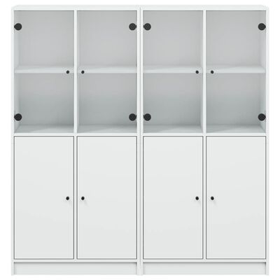 vidaXL Biblioteczka z drzwiczkami, biała, 136x37x142 cm