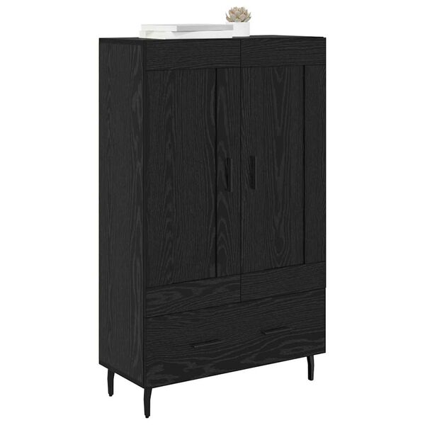 vidaXL Highboard Czarny Dąb 69,5 x 31 x 115 cm Materiał drewnopochodny