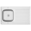 vidaXL Zlew kuchenny z ociekaczem, srebrny, 1000x600x155 mm, stal