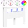vidaXL Wezgłowie ł&oacute;żka z LED, białe, 140x18,5x103,5 cm