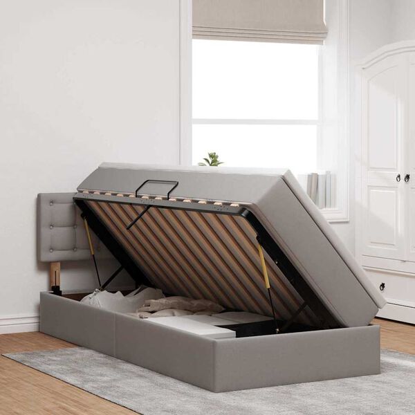 vidaXL Ł&oacute;żko z miejscem na przechowywanie i materacem Ciemnoszary