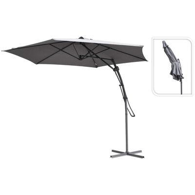 ProGarden Wiszący parasol ogrodowy, szary, 300 cm