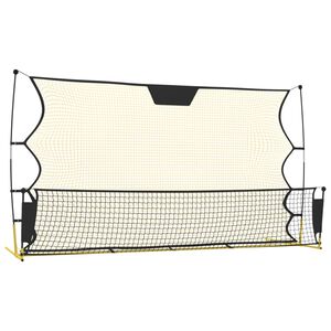vidaXL Rebounder piłkarski, czarno-żółty, 183x85x120 cm, poliester