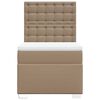 vidaXL Ł&oacute;żko kontynentalne z materacem, cappuccino, ekosk&oacute;ra 90x200 cm