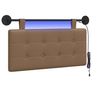 vidaXL Wezgłowie wiszące Z lampą LED Cappuccino Ekosk&oacute;ra
