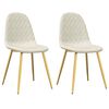 vidaXL Krzesła stołowe, 2 szt., kremowe, obite aksamitem