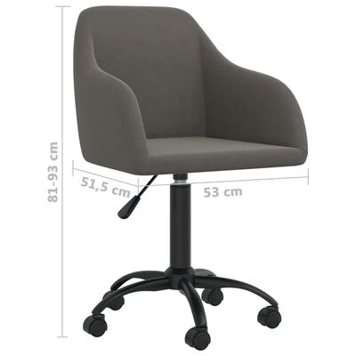 vidaXL Obrotowe krzesła stołowe, 4 szt., ciemnoszare, aksamitne