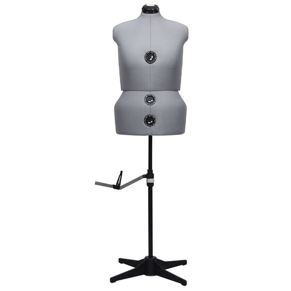 vidaXL Manekin krawiecki damski, regulowany, szary, L, rozmiar 44-50