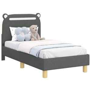 vidaXL Stelaż ł&oacute;żka dla malucha z oparciem ciemnoszary 70 x 140 cm