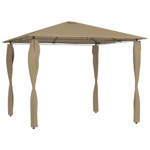 vidaXL Altana z pokryciem słupk&oacute;w 3x3x2,6 m, taupe, 160 g/m&sup2;
