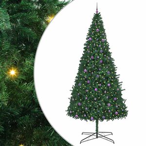 vidaXL Choinka Z dekoracyjnymi światłami strunowymi Zielony 400 cm PVC