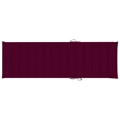 vidaXL Leżak podwójny z poduszkami w kolorze wina, impregnowana sosna