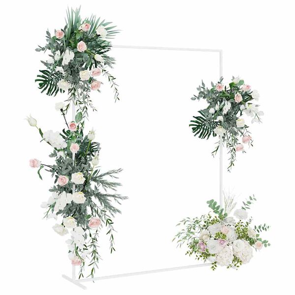 vidaXL Łuk Ślubny Biały 150 x 49,5 x 200 cm Stal