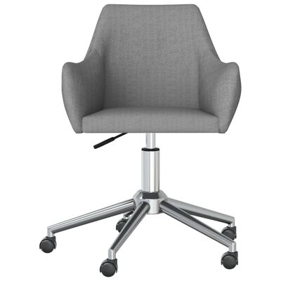 vidaXL Obrotowe krzesła stołowe, 4 szt., jasnoszare, obite tkaniną