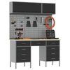 vidaXL Zestaw szafek roboczych z szufladą 8 pcs Czarny