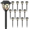 vidaXL Lampy solarnie zasilane z ostrzem do ziemi 12 pcs Ciepła biel