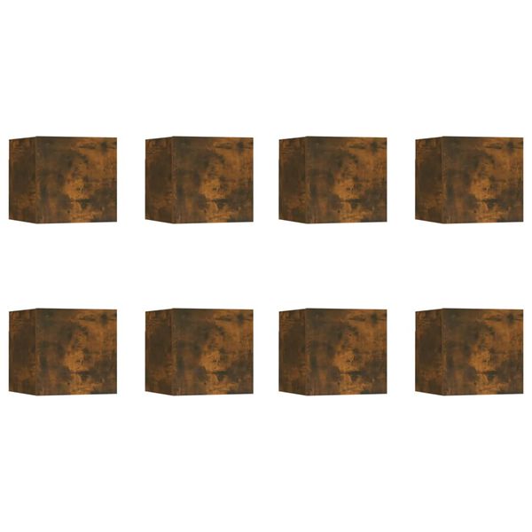 vidaXL Wiszące szafki TV, 8 szt., przydymiony dąb, 30,5x30x30 cm