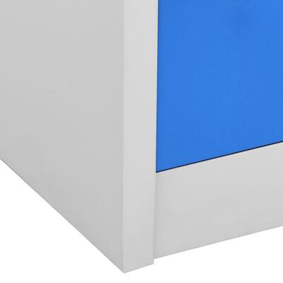 vidaXL Szafki zamykane, 2 szt., jasnoszaro-niebieskie, 90x45x92,5 cm