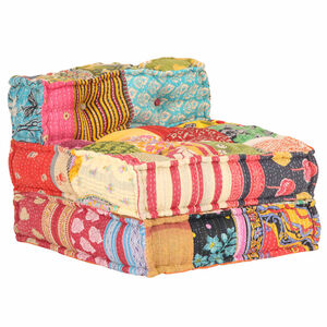 vidaXL Puf modułowy, patchwork, tkanina