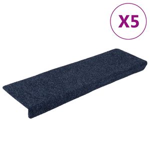 vidaXL Maty na schody samoprzylepne 5 szt. 65x21x4 cm Antracytowe prostokątne krawędzie