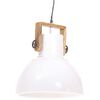 vidaXL Industrialna lampa wisząca, 25 W, biała, okrągła, 40 cm, E27