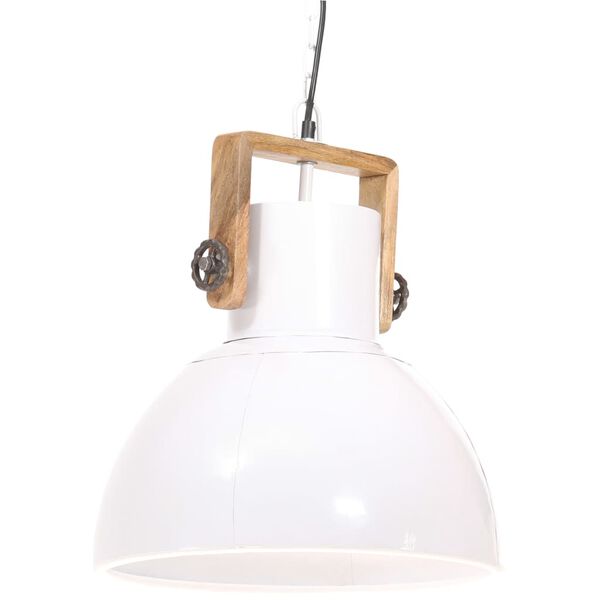 vidaXL Industrialna lampa wisząca, 25 W, biała, okrągła, 40 cm, E27