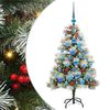 vidaXL Sztuczna choinka Zielono-biały 120 cm PVC, Metal i Plastik