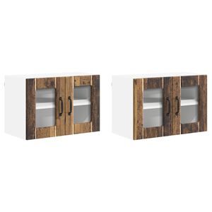 vidaXL Front do zmywarki Lucca 2 pcs Stare drewno 60 x 31 x 40 cm