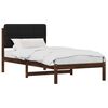 vidaXL Ramka ł&oacute;żka z tapicerowanym wezgłowiem Ciemnobrązowy i czarny