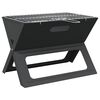 vidaXL Grill na świeżym powietrzu 46 x 31 x 31 cm Stal Czarny