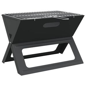 vidaXL Grill na świeżym powietrzu 46 x 31 x 31 cm Stal Czarny