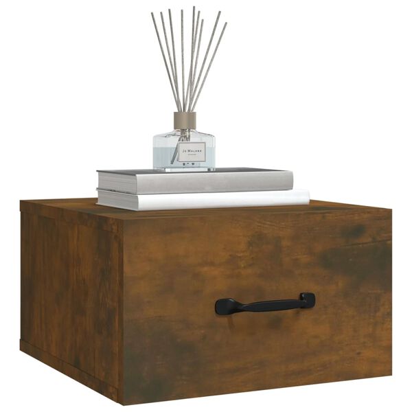 vidaXL Wiszące szafki nocne, 2 szt., przydymiony dąb, 35x35x20 cm