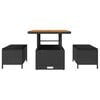 vidaXL Zestaw do jadalni w ogrodzie Czarny polirattan