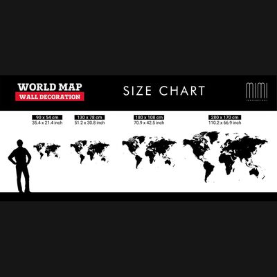 MiMi Innovations Drewniana mapa świata Luxury, brązowa, 130x78 cm