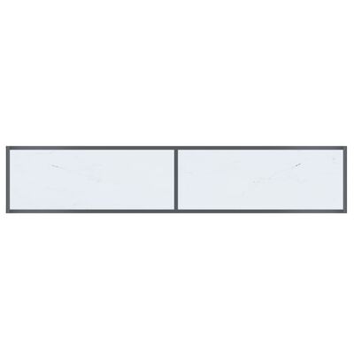 vidaXL Stolik konsolowy, biały, 180x35x75,5 cm, szkło hartowane