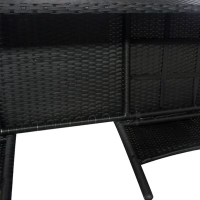 vidaXL Dwuosobowa sofa ogrodowa ze stolikiem, rattan PE, czarna