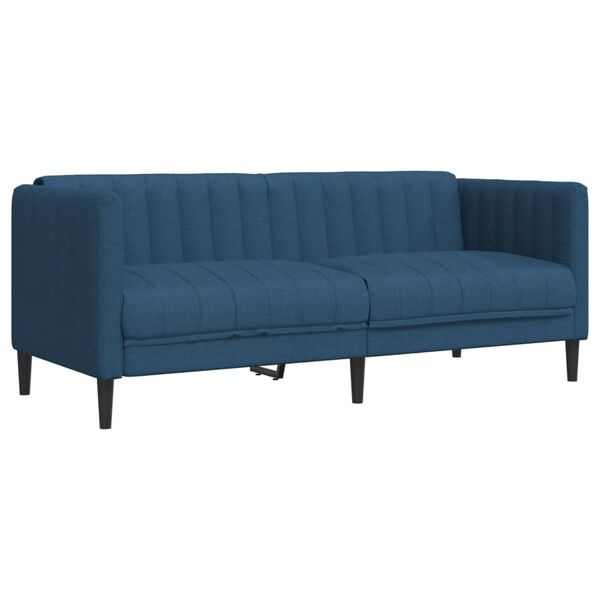 vidaXL Sofa dwuosobowa, niebieska, tkanina